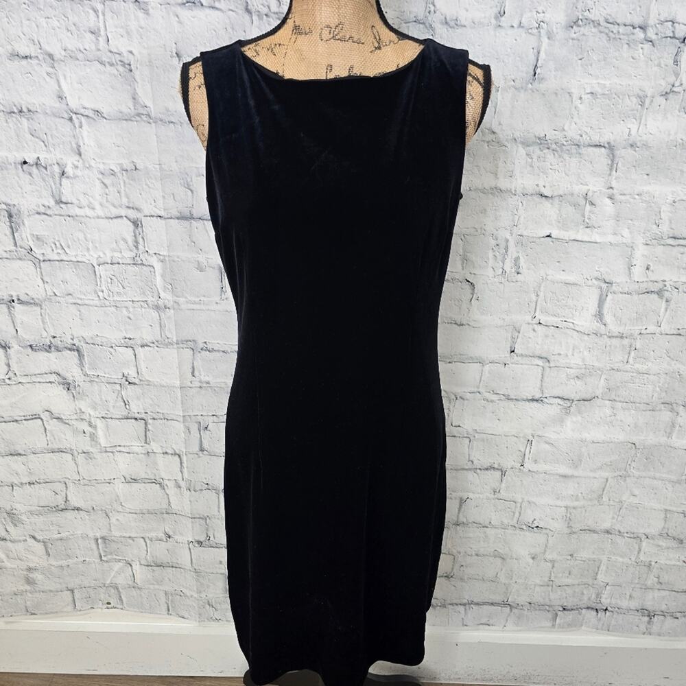 Old Navy sheath dress Sz 6 sleeveless black zip up A33
